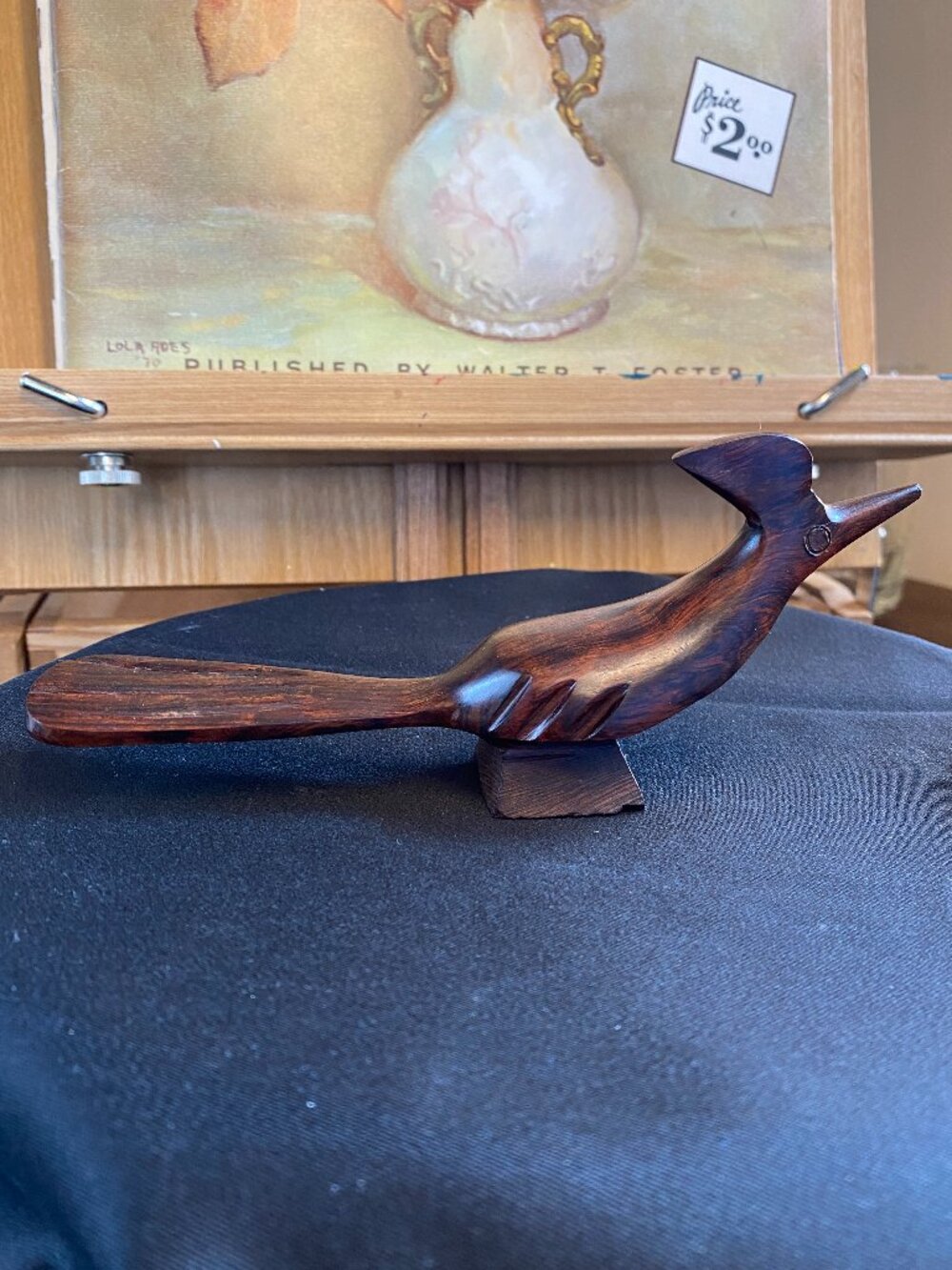 Vintage Hand-carved Ironwood Road Runner Decor Figurine